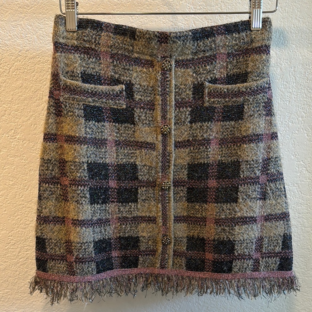 Zara Chanel-style Plaid Pencil Skirt